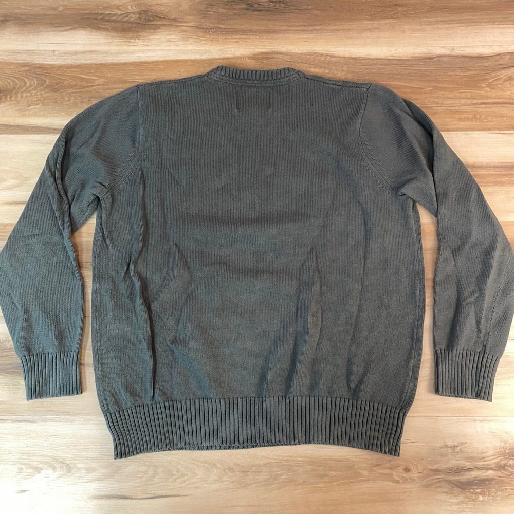 Eddie Bauer Mens Crew Neck Sweater‎ Olive Green Knit Cotton Size XL - Picture 9 of 9